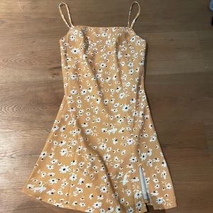 yellow mini dress, with zipper from princess polly
